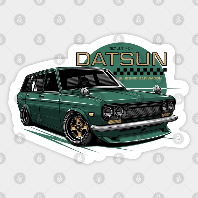 Datsun 510 Wagon - PAPAYA STREETART Sticker by papayastreetart